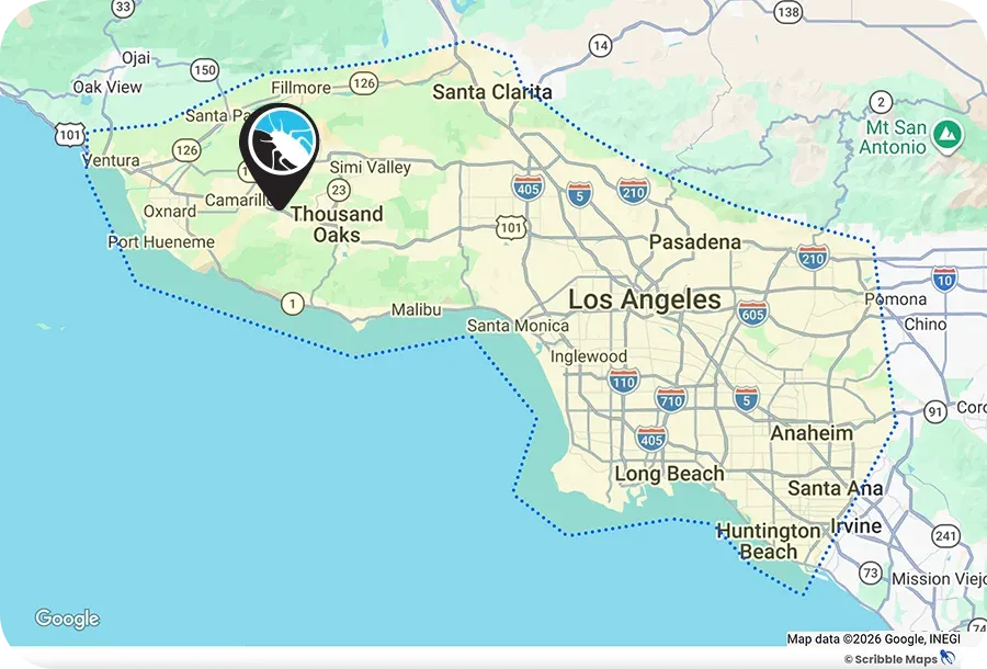 Pacific Exterminator Service Area Map Southern California