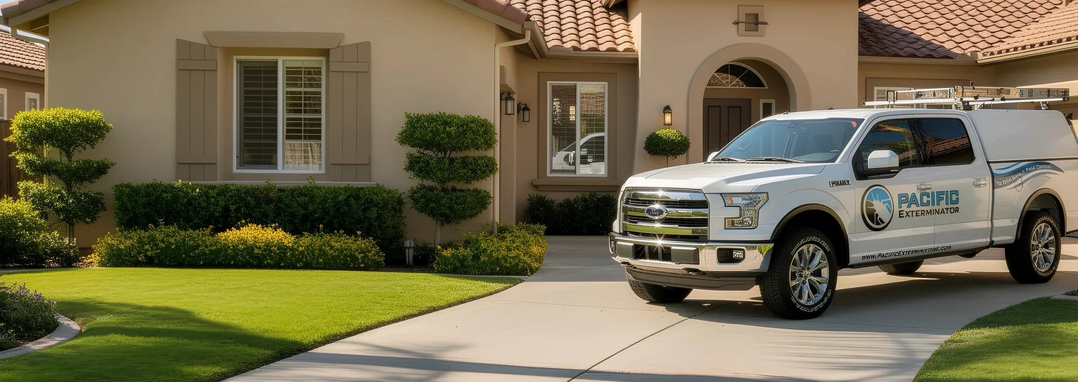 Pacific Exterminator truck in driveway