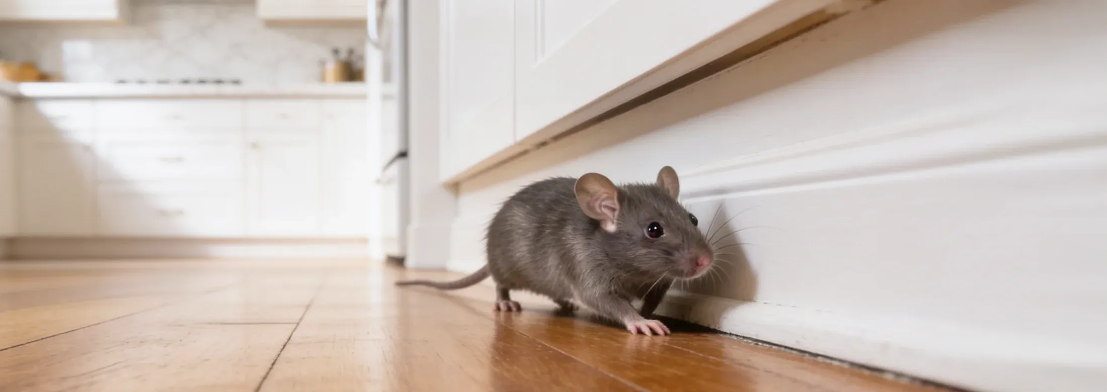 mouse scurrying around baseboards of house