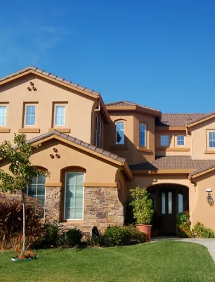 California house with nice front lawn