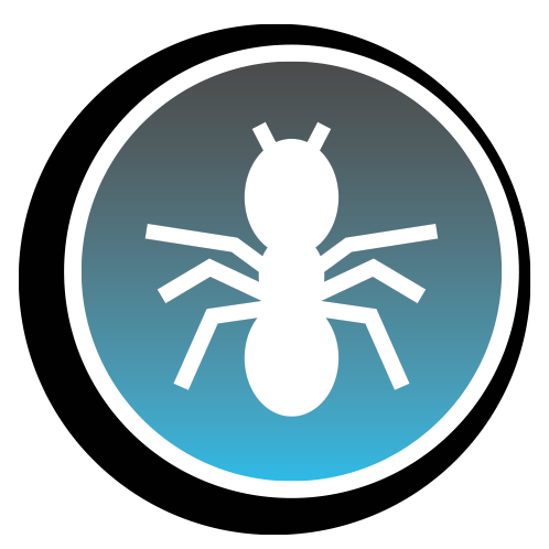 Ant Icon silhouette - Pacific Exterminators colors 